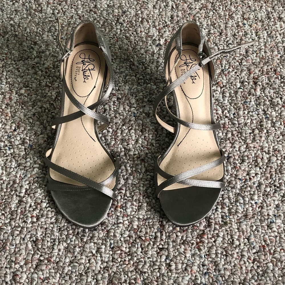 Silver strappy sandals